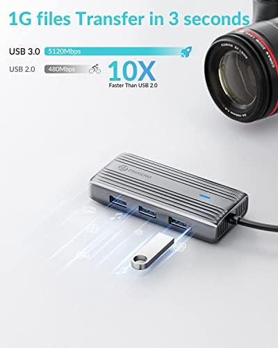 Maximize Your Productivity with the PHIXERO 8-in-1 USB C Adapter: High-Speed 5 Gbps USB 3.0 Hub, 4 K@60 Hz HDMI Output, 1 Gbps Ethernet, 100 W PD Charging, SD/TF Card Reader – Perfect for Mac Book Pro, Air, Surface & More in Sleek Gray Design