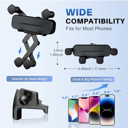 KUNGKIC Premium Rotating Smartphone Mount for 2023-2025 Subaru Crosstrek | Universal Car Cradle for 3.5-5.5 Inch Devices | Stylish Aluminum Design for Enhanced Interior | Hands-Free Navigation and Calls Made Easy | Quick Installation with Superior Grip Stability