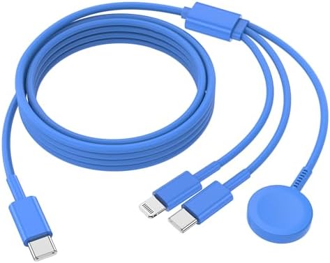 Ultimate 3-in-1 Magnetic Charger for Apple Watch – Fast USB-C Charging Cable for i Phone & i Pad Compatibility – 6 FT Versatile Length for All Apple Watch Series – Durable Design for Effortless Home and Travel Charging