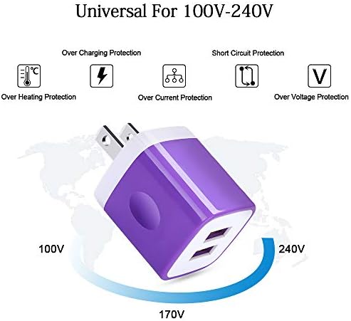 High-Speed USB Wall Charger Plug 5-Pack – 2.1 A/5 V Portable Power Cube Adapters for i Phone 16/15/14/13/12/11 Pro Max, Samsung Galaxy S24/S23/S22/S21, LG, and Moto – Ultimate Compatibility & Travel-Friendly Design for Fast Charging