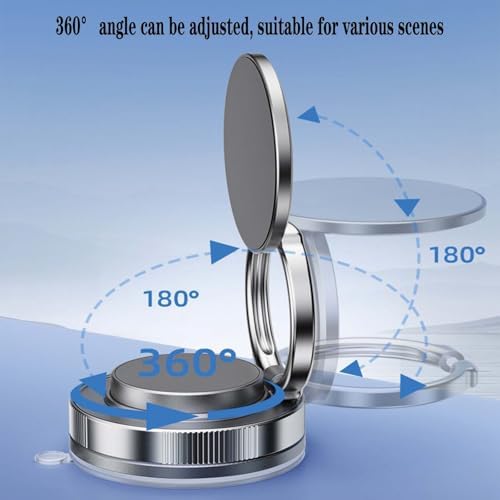 Vacuum Magnetic Phone Holder Stand,car phone holder,Foldable and Retractable Double-Sided Magnetic Phone Holder, Folding Swivel Stand, for Car/Mirror/Gym,Compatible with All Smartphones. – Enhanced Compatibility and Speed