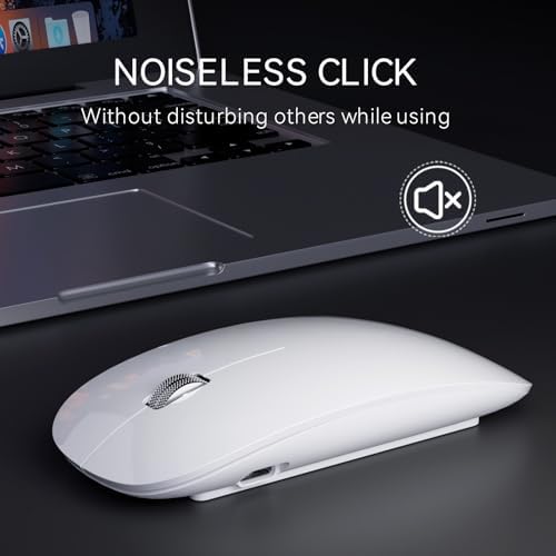 Elevate Your Computing with the Uiosmuph G11 Wireless Mouse – Stylish Purple Slim Design, USB C Rechargeable & Silent Click Technology for Effortless Precision and Comfort on Laptop, Mac, and PC