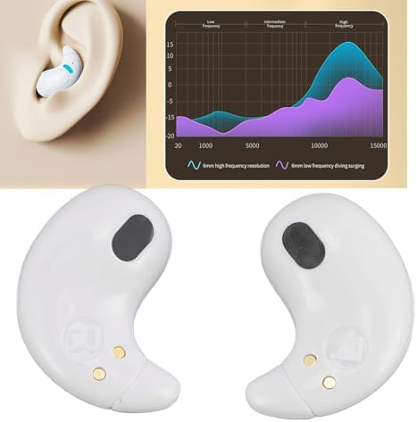Transform Your Audio Experience with Next-Gen Invisible Bluetooth 5.3 Sleep Headphones – Ultra-Light Wireless Earbuds Tailored for Side Sleepers, Equipped with Intuitive Touch Controls for Effortless Sound Management, Perfect for Comfort During Sleep, Workouts, or Commutes (White) – Embrace the Future of Comfortable Listening with Durable Mini In-Ear Design