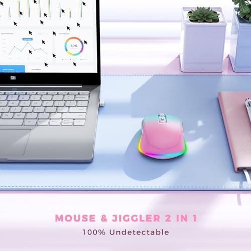 PEIOUS Rechargeable Wireless Mouse with LED – Innovative Jiggler Technology to Keep Your Computer Awake – Sleek Black Design for Optimal Comfort and Productivity