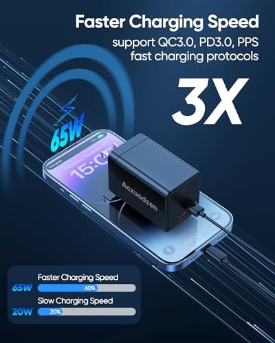 High-Power 160 W Ga N USB-C Charger Block – Versatile 3-Port Fast Charging Hub for Mac Book, i Phone, Samsung Galaxy & More – Dual 65 W Output with QC3.0 for Rapid Device Charging – Compact Foldable Design Ideal for Travel & Home Use – Ultimate Universal Compatibility in Modern White Finish