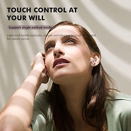 Premium Gold Wireless Earbuds – Bluetooth 5.2 with ENC & 3 D Stereo, Touch Control, IPX7 Waterproof for Sports & Calls, HD Dual Mics, Lightweight Charging Case – Ultimate Audio Experience for Active Lifestyles