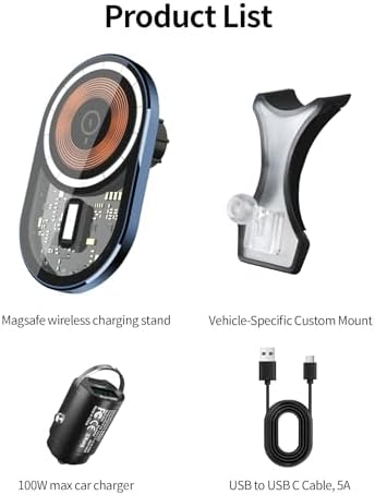 Premium Wireless Charging Car Phone Holder for Mercedes Benz GLC & C Class (2022-2025) – 360° Adjustable Mount with Mag Safe Compatibility – Stylish & Safe Navigation Solution for the Modern Driver