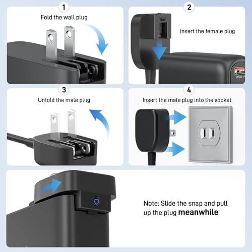 Acer 100 W Ga N II USB-C Charger with 4-Port Extension Cable – Ultra-Fast Charging for Mac Book Pro/Air, i Phone 16, Galaxy S24, i Pad Pro, Acer Nitro 5 – Compact & Versatile Power Solution for Home, Office, and Travel – Safe, Efficient, and Convenient Charging with Foldable Design and Removable Cord