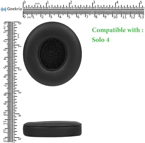 Elevate Your Audio Experience with Geekria Quick Fit Memory Foam Ear Pads for Beats Solo 4 Wireless Headphones – Premium Comfort & Sound Isolation, Durable Black Replacement Cushions for Long-Lasting Enjoyment