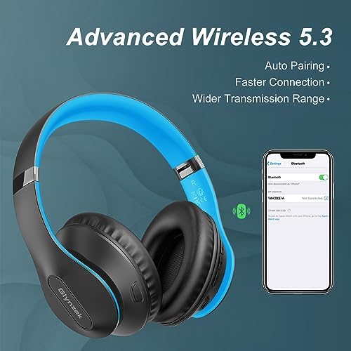 Transform Your Listening Experience: Glynzak Premium Wireless Over-Ear Headphones with 65-Hour Playtime, Hi-Fi Stereo Sound, and Custom EQ Settings – Perfect for Travel, Gaming, and Daily Use