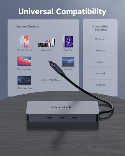 Enhance Your Digital Workflow with the Premium 6-Port USB-C Ethernet Hub – Unleash 10 Gbps Data Speeds, Stunning 4 K@60 Hz HDMI Output, and 100 W Power Delivery for Mac Book, Dell, Lenovo, i Phone 15 & Pro Max – Ideal for Professionals Seeking Seamless Connectivity and Versatile Performance!