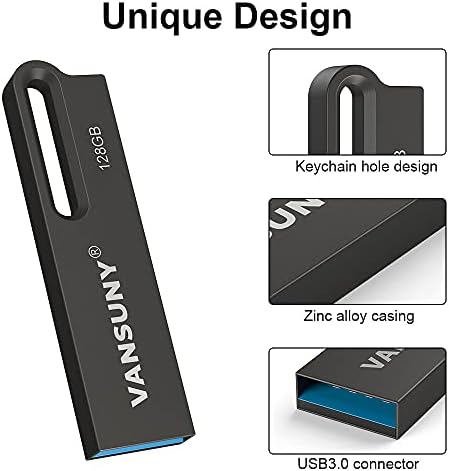 Vansuny 256 GB USB 3.0 Flash Drive – Ultra-Fast Waterproof Metal Memory Stick for Seamless Data Transfer Across All Devices, Perfect Portable Solution for Professionals & Everyday Users