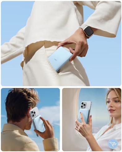 Ultra-Compact ESR Mag Safe Power Bank – 5,000 m Ah Fast Charging Battery Pack with Qi2 Certification – Slim 0.55 in Design for i Phone 16/15/14/13/12 – 15 W Wireless & 20 W USB-C Charger with Cable – Essential Travel Accessory for On-the-Go Power