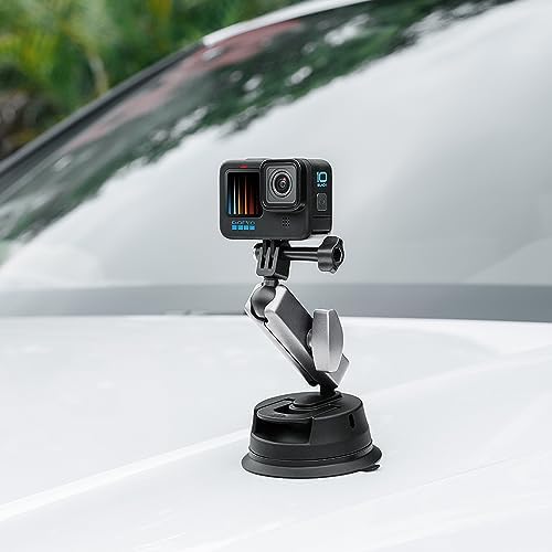 Versatile Suptig Universal Car Mount for Smartphones, Go Pro, Action Cameras & DSLRs – Robust Suction Cup Holder for Windshield & Dashboard Stability – Effortless Setup with Adjustable Angles for Optimal Capturing – Ideal Companion for Adventurers and Travelers