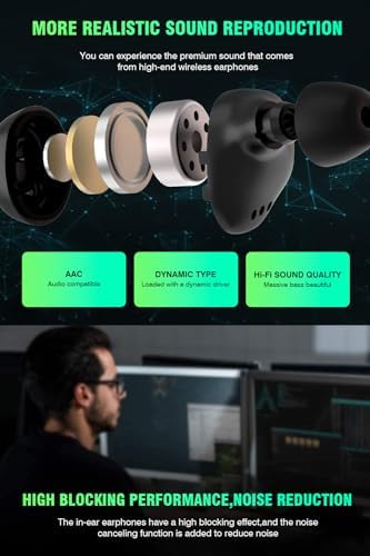 Ultimate Bluetooth Earbuds with 200 Hours Playback – IPX7 Waterproof, Noise-Canceling Design with LED Battery Display – Ergonomic In-Ear Wireless Headphones for Clear Calls & Enhanced Audio, Compatible with Smartphones, Smart TVs, Laptops, Android & i OS Devices
