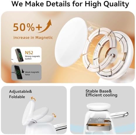 Advanced Wireless Charging Station: 15 W Fast Mag-Safe Charger for i Phone 16/15/14/13/12 Series & 5 W Magnetic Stand for Apple Watch Ultra/SE/Air Pods – Compact 2-in-1 Travel Solution in Sleek Black for Ultimate Device Compatibility and Efficiency