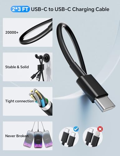 Maximize On-the-Go Power with 72 W 3-Port Fast USB-C Car Charger for i Phone 15/16 Series – Includes 2 x 3 FT Cables for Ultimate Convenience and Universal Compatibility with i Pad Pro/Air/Mini – High-Speed Charging for Multiple Devices