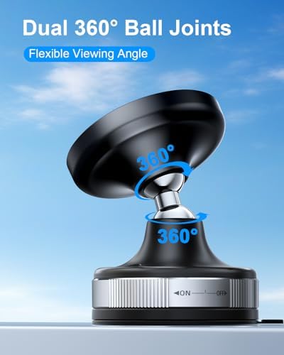 Qi2 Wireless Car Charger for i Phone 16 Pro Max – 15 W Magnetic Fast Charging Mount with 360-Degree Rotation for Ultimate Dashboard & Windshield Adaptability – Sleek, Ergonomic Design Enhancing Your Driving Comfort