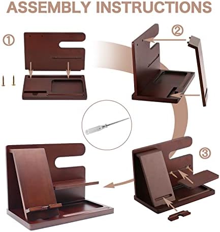 OUTXE Wood Phone Docking Station, Men Gifts Nightstand Organizer for Phone, Keys, Wallet, Glasses, Gifts for Dad’s Birthday, Father’s Day, Anniversary – Enhanced Compatibility and Speed