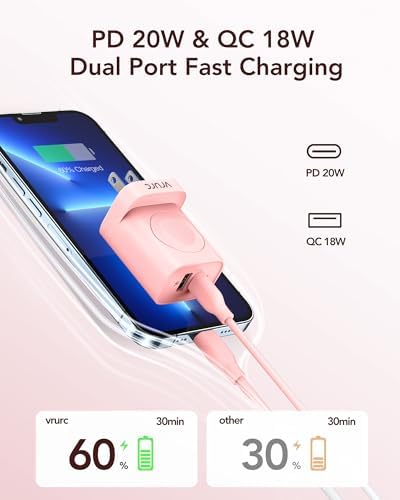 VRURC Portable Wireless Magnetic Charger for Apple Watch – 3-in-1 Travel Essential with PD 20 W Fast Charging, Compatible with i Phone 16/15/14/13 & Android Devices – Lightweight Design in Stylish Purple for Ultimate Convenience