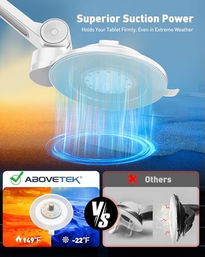 Maximize Your Mobile Utility with the Above TEK i Pad Suction Mount – Versatile Phone & Tablet Holder for 4″-11″ Devices | Secure Suction Cup Technology for Cars, Trucks, and Home Use | Adjustable Arm for Perfect Viewing Angles | Lightweight and Durable Design for Easy Portability | Ideal for Hands-Free Navigation, Streaming, and Calls | Elevate Your Experience on Windows, Mirrors, and Dashboards