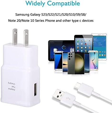 Premium 10 FT Type C Fast Charging Cable for Samsung Galaxy Devices – Versatile USB-C Charger for Rapid Power Delivery to S22, S21, S20, Note Series & More – Durable, Tangle-Free Design for Maximum Convenience and Extended Use