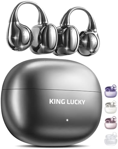 Elevate Your Audio Game with King Lucky Wireless Bluetooth 5.4 Earbuds – Stylish Clip-On Design with Advanced Noise Cancelling, 50-Hour Battery Life, and Waterproof Durability – Perfect for Active Lifestyles, Small Ears, and Glasses Wearers in Trendy Pink. Enjoy Unmatched Comfort, Seamless Connectivity, and Immersive Sound Quality Ideal for Fitness, Daily Commutes, and Casual Listening.