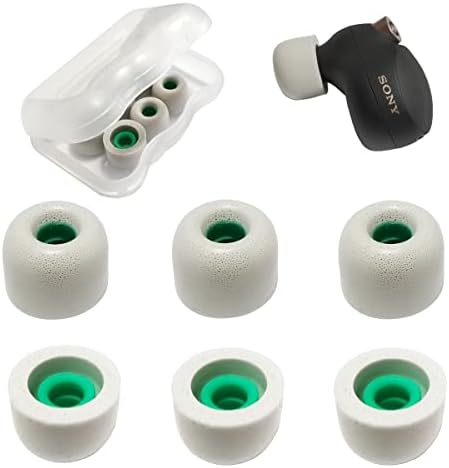 Upgrade Your Listening Experience with Memory Foam Ear Tips for Sony WF-1000 XM4, XM5 & Link Buds S – Superior Comfort & Sound Isolation – 3 Pairs Medium Black – Essential Replacement Accessories for Enhanced Audio Performance and Secure Fit