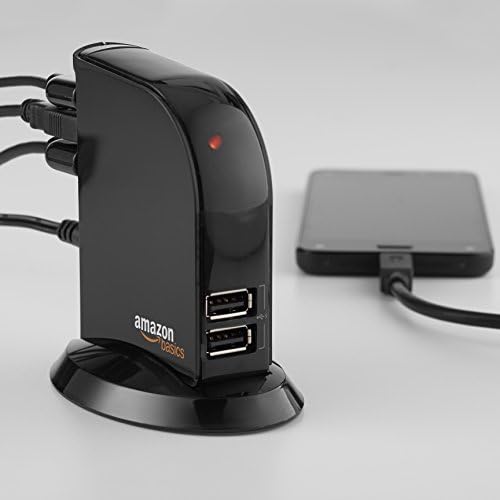 Maximize Your Connectivity with the Amazon Basics 7 Port USB 2.0 Hub Tower – Efficient Power Adapter Included for Seamless Device Management and Fast Data Transfer