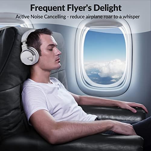 Silensys E7 Elite Wireless Over-Ear Headphones: Unmatched Active Noise Cancellation, Deep Bass Sound Experience, Luxurious Protein Ear Cushions, 30-Hour Battery Life – Your Perfect Bluetooth Companion for Travel, Work, and Daily Adventures in Elegant Black Design