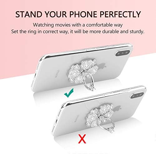 Blingy Heart-Shaped Phone Finger Ring Holder – 360° Rotatable Zinc Alloy Kickstand with Crystals for Secure Grip and Enhanced Style – Washable & Removable Smartphone Accessory for All Devices in Rose Gold