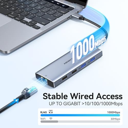 Transform Your Workspace with the Ultimate 9-in-1 USB C Hub Multiport Adapter for Mac Book Pro & Air – High-Speed 4 K HDMI Output, 100 W Power Delivery, and Effortless Connectivity for i Pad Pro, i Mac, and More – Enhance Productivity with 5 USB Ports and SD/TF Card Reader for Seamless Data Transfer and File Access