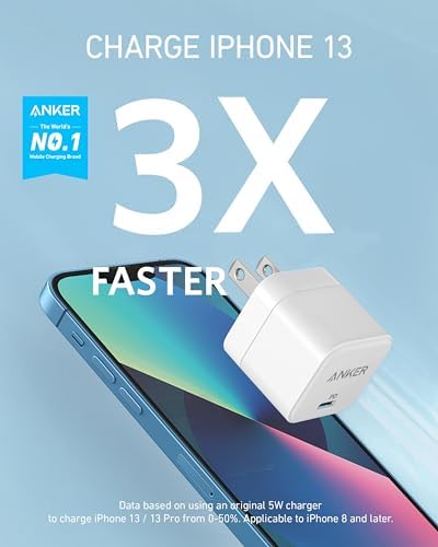 Dual Pack Anker 20 W USB-C Fast Charger with Foldable Plug – Ultimate Compact Travel Adapter for i Phone 16/15, Galaxy, Pixel, i Pad – Enhanced Power Delivery and Safety Features, Ideal for On-the-Go Charging Solutions