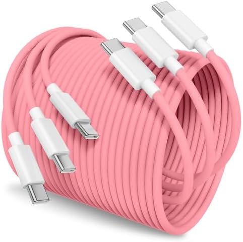 Apple i Phone 15 Charger Cable Trio – 6 ft USB-C to USB-C Fast Charging Set for i Phone 15, Mac Book & i Pad 12.9 – Superior Durability & Enhanced Compatibility for Effortless Powering Solutions