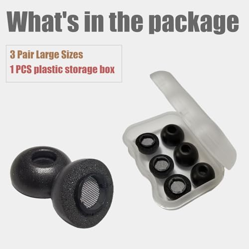 Premium Memory Foam Earbud Tips for Samsung Galaxy Buds3 Pro – Superior Comfort & Noise Isolation Replacement Tips, 3 Pairs in Black, Small Size – Optimize Your Listening Experience with Enhanced Fit and Sound Quality