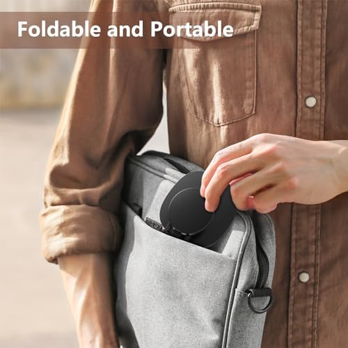 CreaDream Magnetic Phone Stand, MagSafe iPhone Stand Holder for Desk with 360° Rotating Metal Base, Foldable Cell Phone Stand Compatible with iPhone 16 15 14 13 12 Pro Max and MagSafe Case – Enhanced Compatibility and Speed