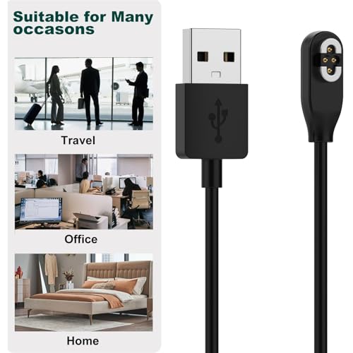 Charger Compatible for SHOKZ OpenSwim Pro S710 Open-Ear Headphones Charging Cable, 3.3FT Replacement Magnetic USB Cable Cord for SHOKZ OpenSwim Pro, Durable Portable Charger (Black&Black) – Enhanced Compatibility and Speed