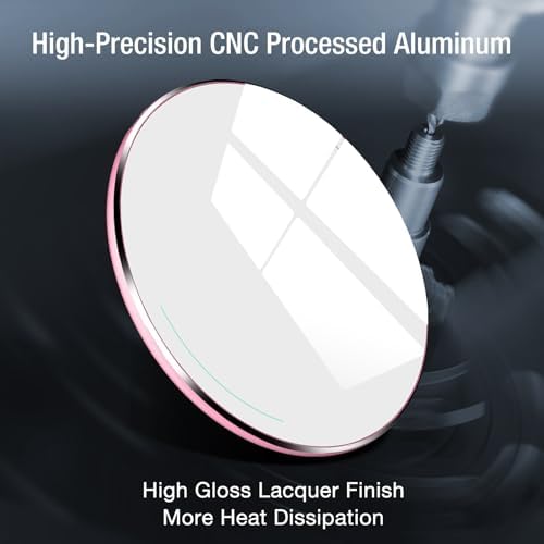 TOZO 2025 Upgraded 15 W Max Fast Wireless Charging Pad – Sleek Rose Red Design for i Phone 16/15/14/13/12 Series & Samsung Galaxy S24/S23/S22 – Ultimate Wireless Power Solution for Busy Lifestyles – Efficient, Portable & Compatible Charging Experience