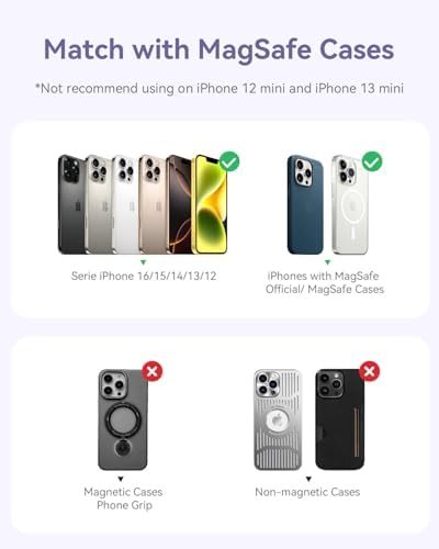Ultra-Slim Kuulaa Mag Safe Battery Pack 5000 m Ah – Magnetic Portable Charger for i Phone 12-16 Pro Max with USB-C PD 20 W Fast Charging, Elegant Titanium Finish for On-the-Go Power Solutions
