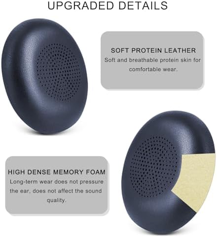 Ultimate Comfort Cooling Gel Ear Pad Replacement for Jabra Elite 45 h & Evolve2 65/40 Wireless Headphones – Premium Memory Foam Cushions for Enhanced Audio Clarity and Long-lasting Wear (Black)