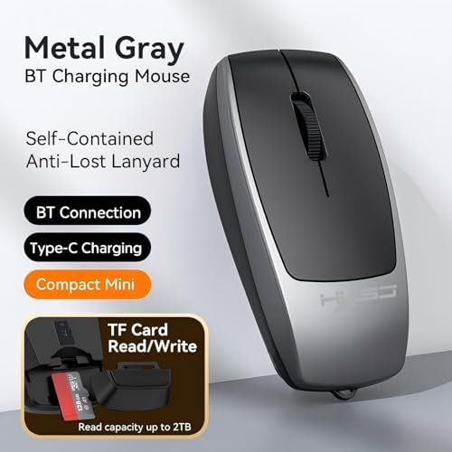 Compact Bluetooth Wireless Mini Mouse with TF Card Reader – Silent, Portable Optical Mouse for PC, Laptop, and Tablets – Ideal Travel Companion and Gift for Men, Women, and Kids – Enhance Productivity Anywhere