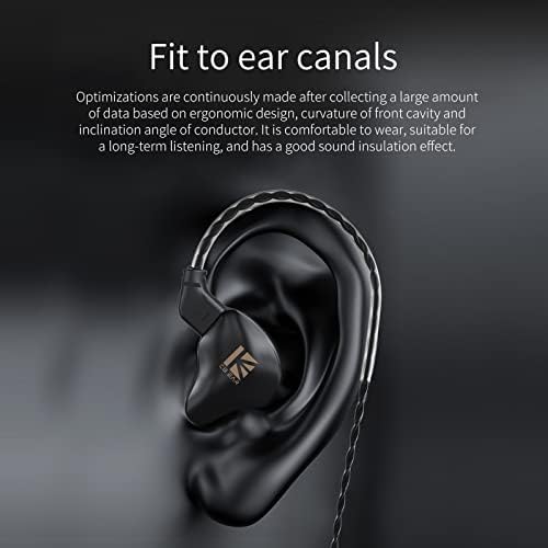 KBEAR KS1 Wired In-Ear Headphones – Premium Deep Bass Earbuds with Noise Cancellation for Gamers and Musicians, Featuring Dynamic Driver and Secure Ear Hooks for Enhanced Performance in Black – Your Ultimate Audio Solution for Gaming and Live Stages