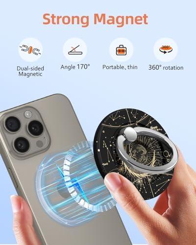 Tycamp Vintage Floral Magnetic Phone Grip – Chic Mag Safe-Compatible Ring Holder for i Phone 16/15/14/13/12 Series – Adorable & Practical Phone Stand for Women and Girls – Superior Grip for Safe Handling & Effortless Selfie Capture