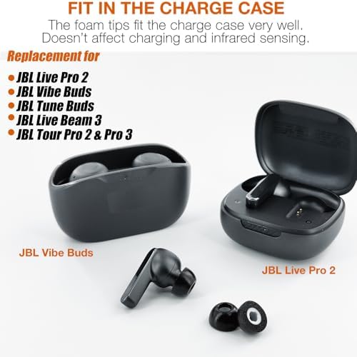 Upgrade Your JBL Earbuds with Premium Memory Foam Eartips – Unmatched Noise Isolation & Superior Comfort for Live Pro TWS 2, Vibe Buds, Tune Buds, Live Beam 3, Tour Pro 2/3 – Enhance Your Audio Experience Today!