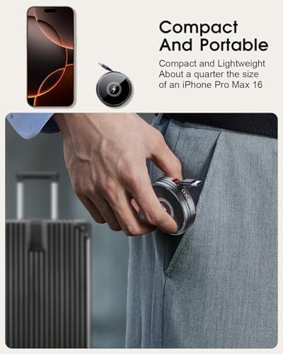 Revolutionary 2-in-1 Retractable Mag Safe Charger for i Phone 15/16 Pro – Ultimate Magnetic Wireless Charging Station for Air Pods & Apple Watch, Compact Travel Design, Fast Charging, Sleek Silver Finish, Enhanced Compatibility for Apple Devices