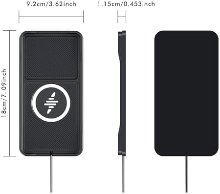 LANSEMKU 15 W Wireless Car Charger Pad – Sleek Anti-Slip Design for Seamless Charging on the Go – Compatible with i Phone 16/15/14/13/12 Pro Max & Samsung S23/S22/S20 – Fast Charging Solution with 30 cm Cable – Elevate Your Driving Experience with Enhanced Compatibility and Convenience