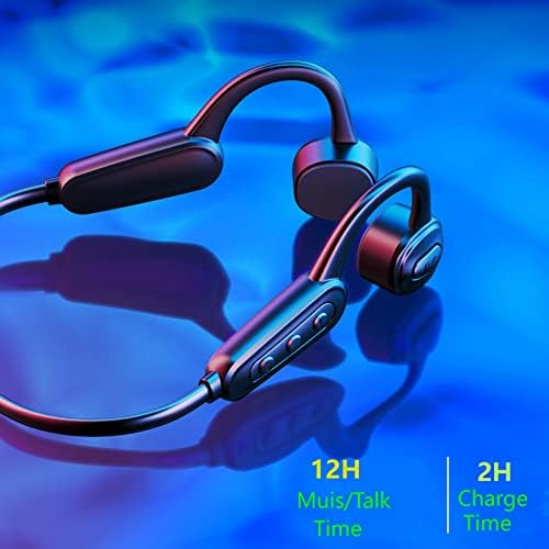 Revolutionary Bluetooth 5.0 Bone Conduction Neckband Headphones – Waterproof Open Ear Earphones for Active Lifestyles, Perfect for Cycling, Running, and Gym Workouts with Fast Charging and Universal Compatibility