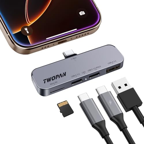 Revolutionize Your Video Production with the Ultra-Slim USB-C i Phone Hub – Dual Ports, High-Speed USB 3.2 & Micro SD Card Reader for i Phone 16/15 Pro/Pro Max – Unmatched Performance for Pro Res Video Recording & Seamless Connectivity. Perfect for Creators on the Go!