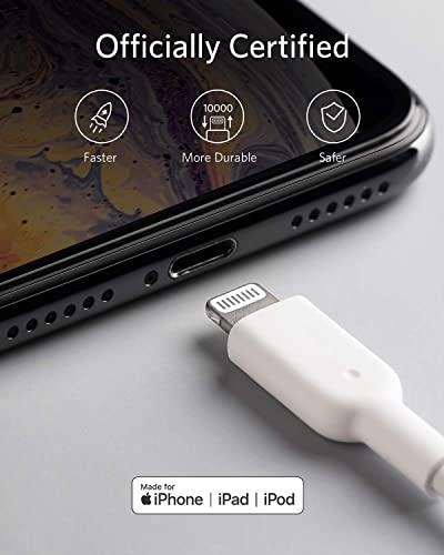 Powerline II Lightning Cable by Anker – MFi Certified 3 FT USB Charging & Sync Cord for i Phone 11, SE, Xs, XR, and More – Durable, High-Speed Data Transfer, Tangle-Free Design for Everyday Convenience and Travel