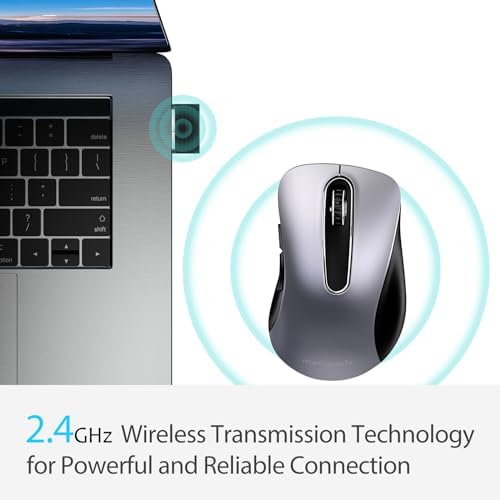 Upgrade Your Workflow with the Memzuoix 2.4 G Wireless Mouse – Ergonomic and Portable 1400 DPI USB Mouse for Laptop, PC & Desktop | 5 Customizable Buttons for Ultimate Control | Ideal for Professionals and Casual Users Alike
